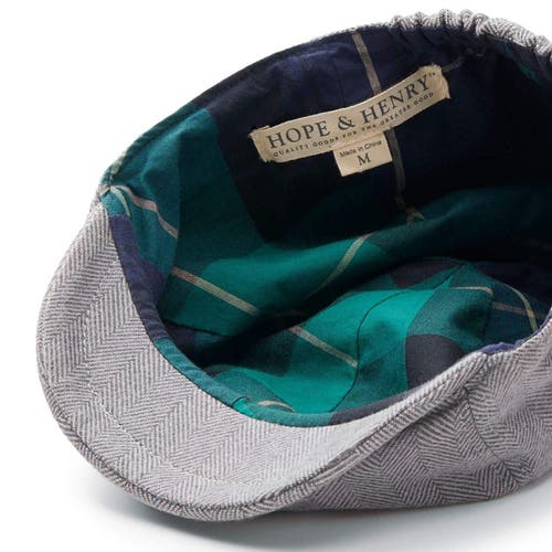 Hope & Henry Boys' Driver Cap, Kids In Grey Herringbone