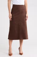 MAX STUDIO Faux Suede A-Line Midi Skirt