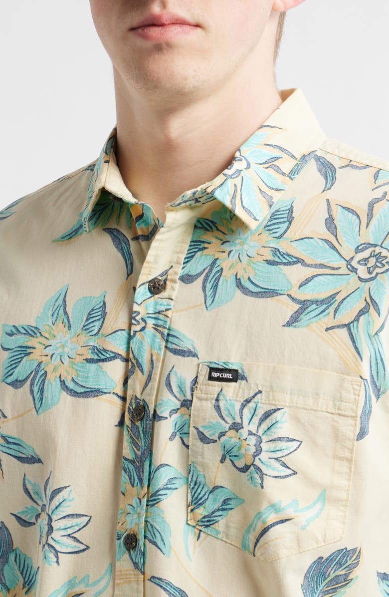 Rip Curl Sessions Short Sleeve Button-Up Shirt, Alternate, color, Sunlight