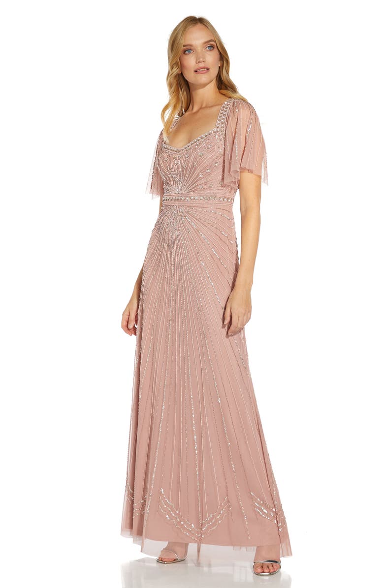 Adrianna Papell Beaded Gown, Alternate, color, 