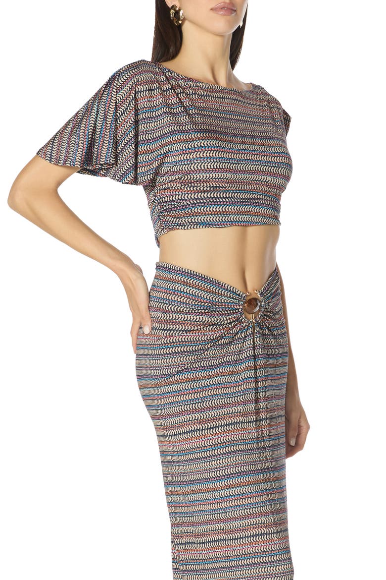 Perla Asymmetric Crop Top, Alternate, color, CHEVRON STRIPE