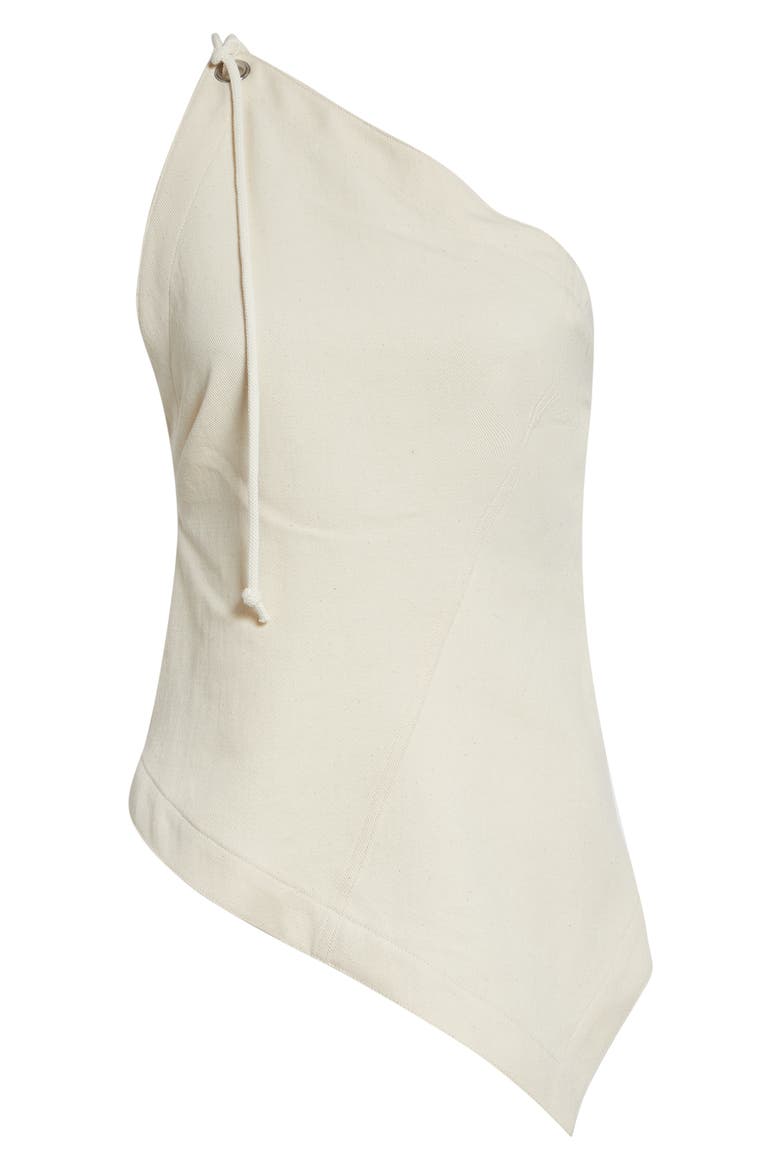 One-Shoulder Cotton Top, Alternate, color, MUSLIN