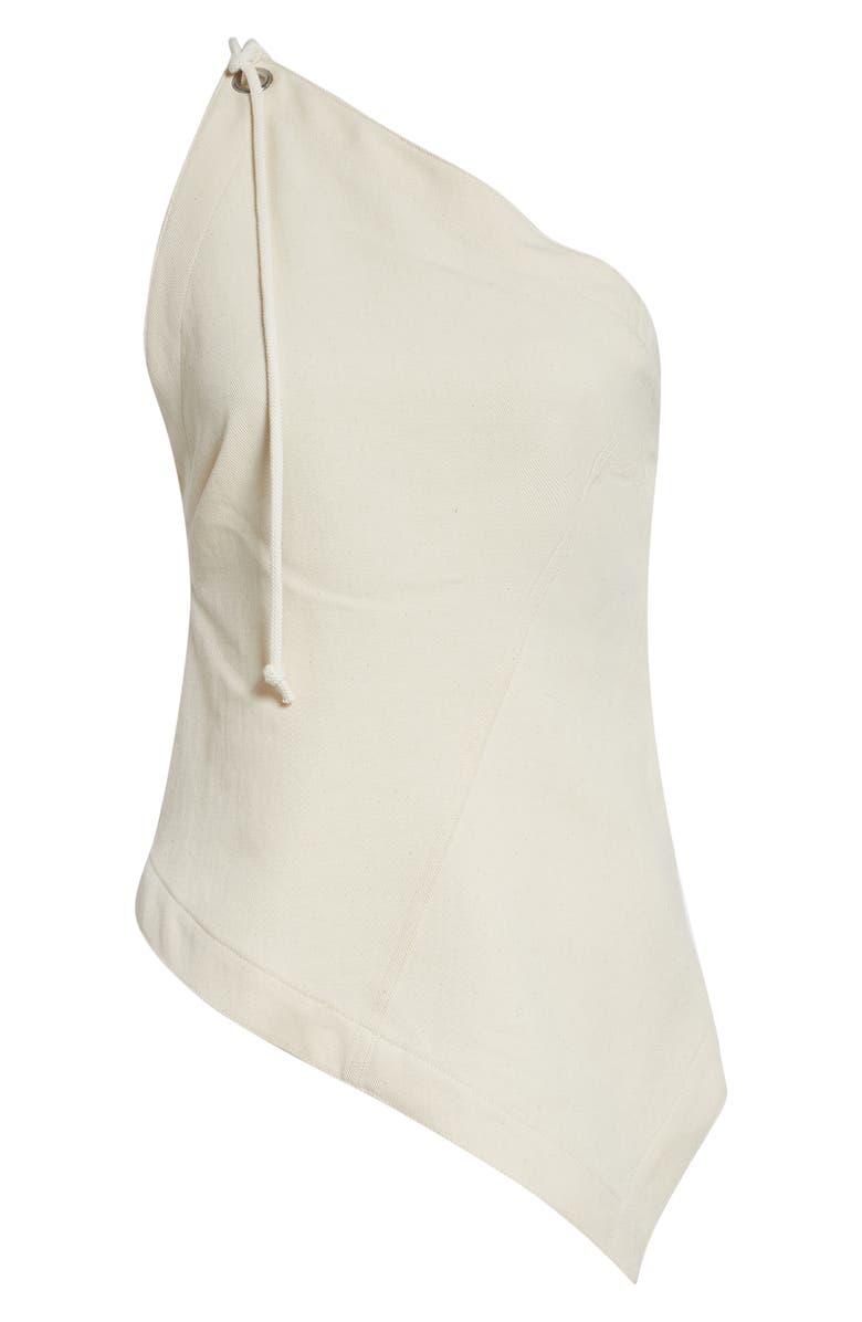 Helmut Lang One-Shoulder Cotton Top, Main, color, Muslin