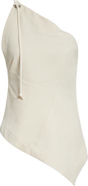 Helmut Lang One-Shoulder Cotton Top