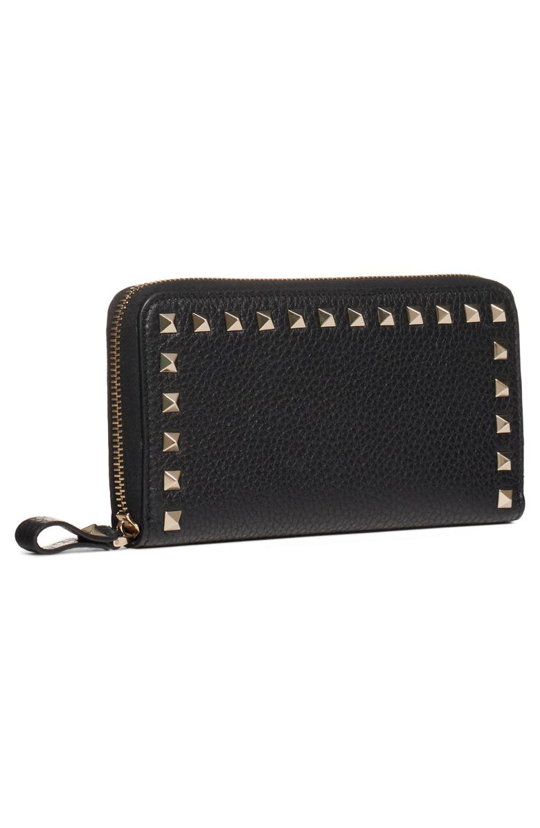 Valentino Garavani Rockstud Continental Leather Wallet, Alternate, color, 