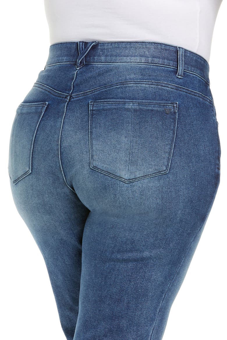Wit and Wisdom Ab-Solution Raw Hem Crop Straight Leg Jeans (Nordstrom Exclusive), Alternate, color, MBLA-MID BLUE ARTISANAL