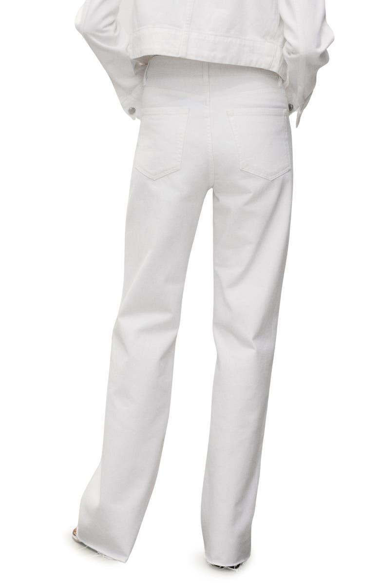 MANGO Raw Hem High Waist Wide Leg Jeans, Alternate, color, 