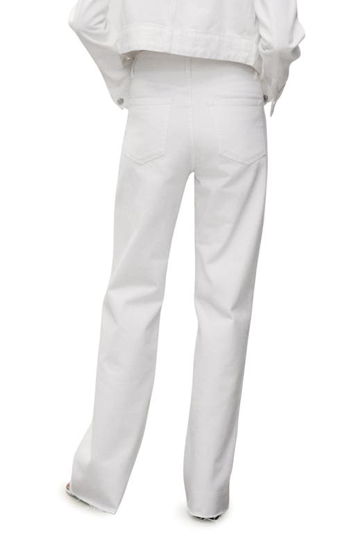 Shop Mango Raw Hem High Waist Wide Leg Jeans