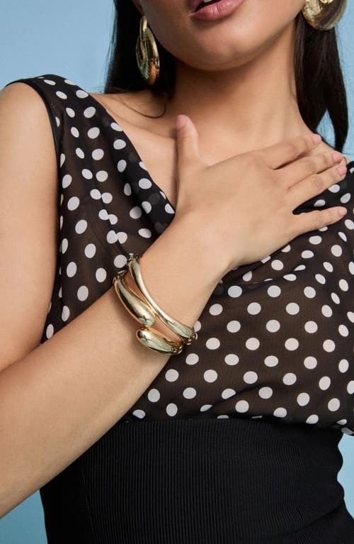 Petit Moments Thin Livorno Bypass Cuff Bracelet In Gold
