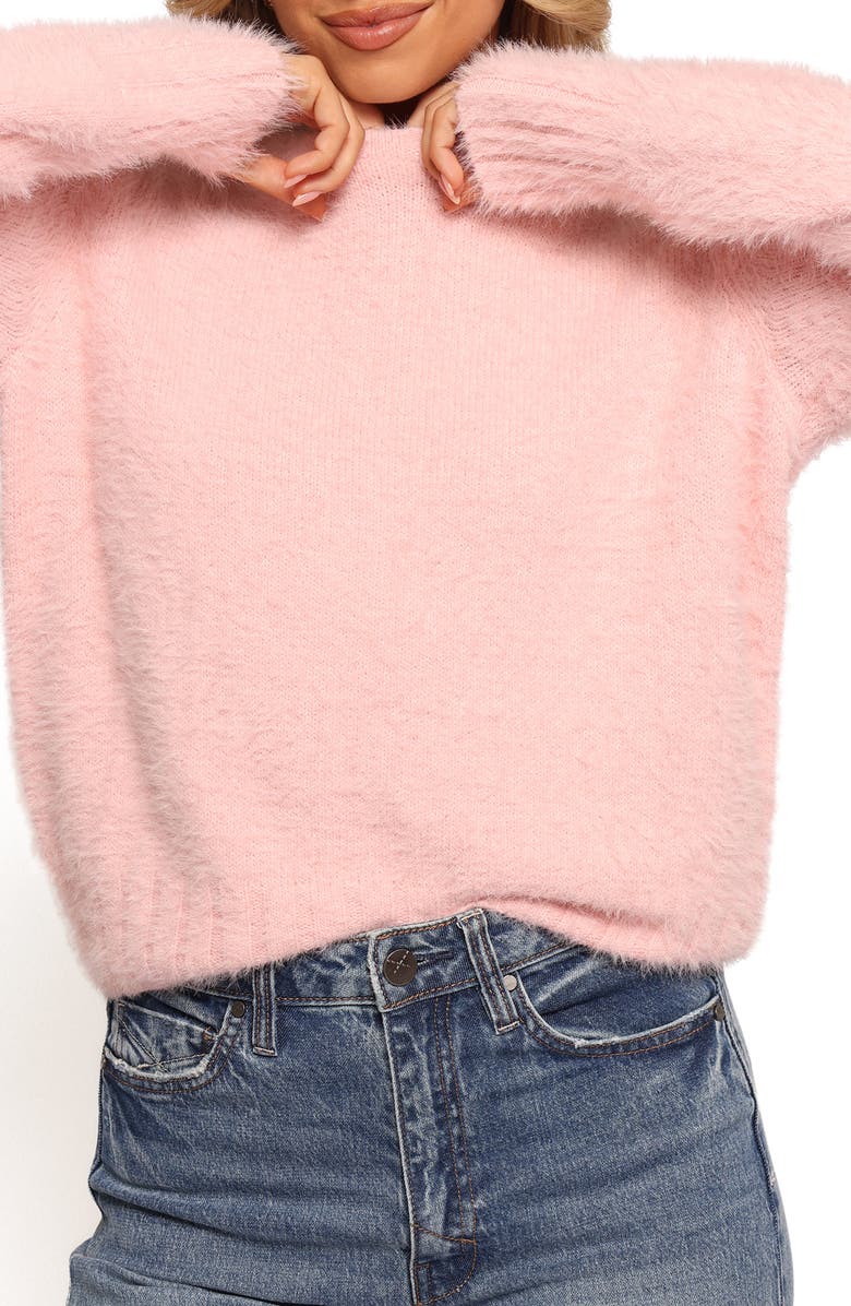 Petal & Pup Aspra Fuzzy Crewneck Sweater, Main, color, Pink