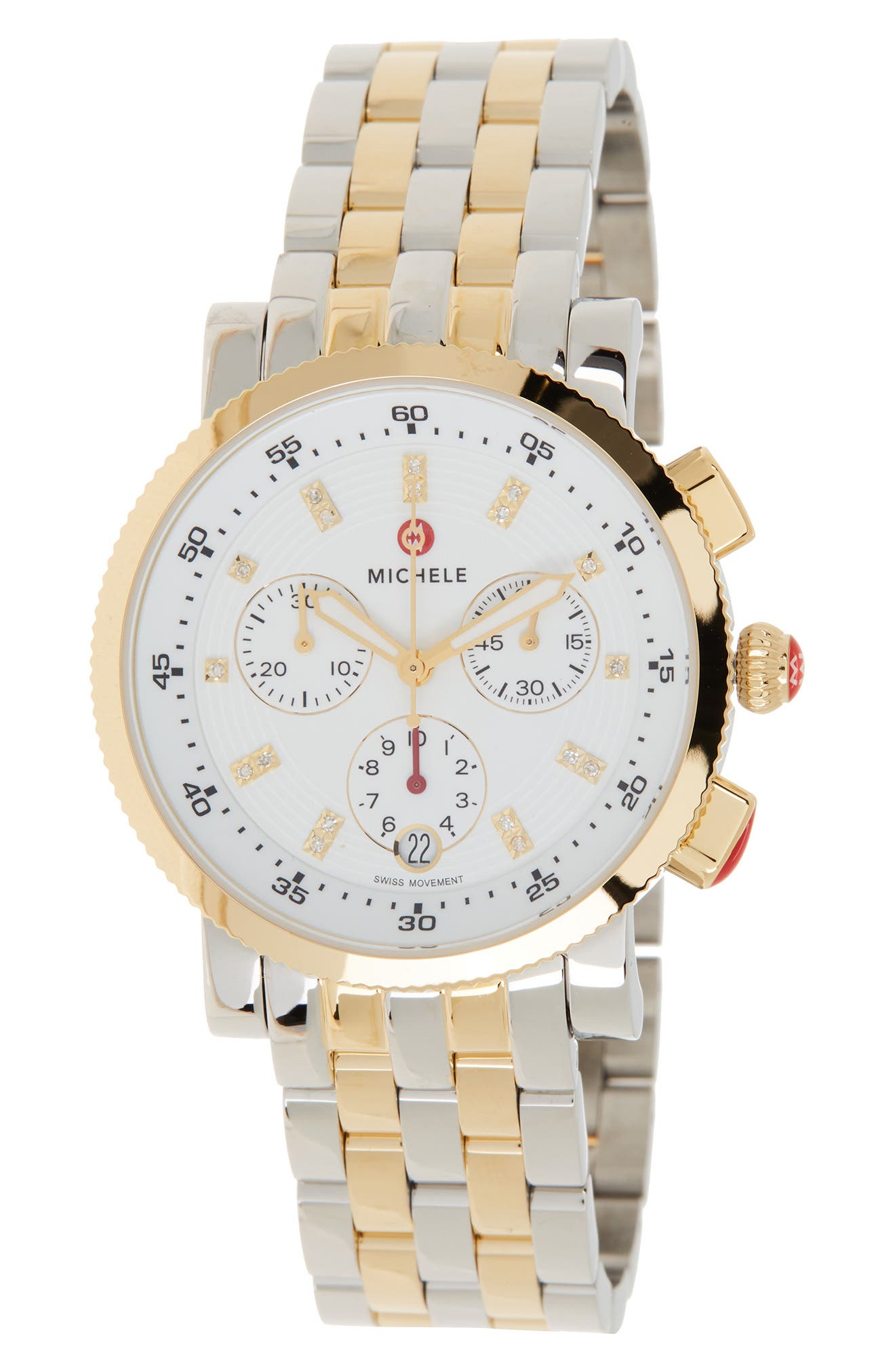 MICHELE Women's Diamond Accent Two-Tone Sport Sail Watch, 38mm - 0.06ctw