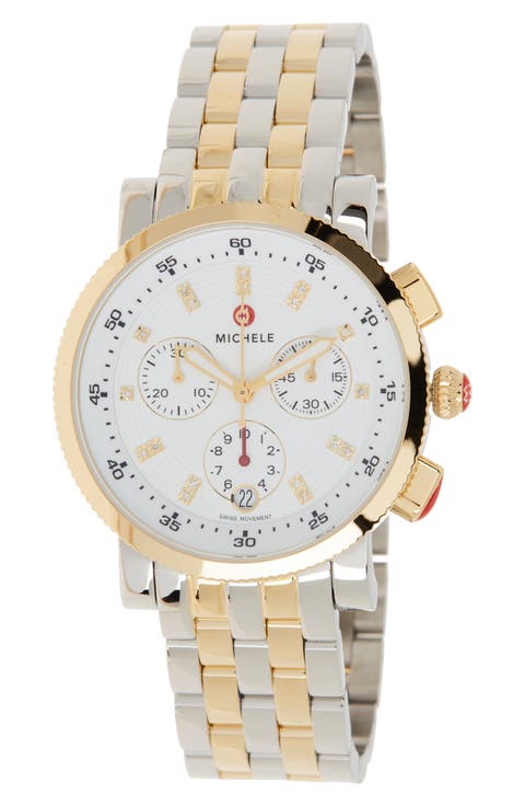 Women's Diamond Accent Two-Tone Sport Sail Watch, 38mm - 0.06ctw