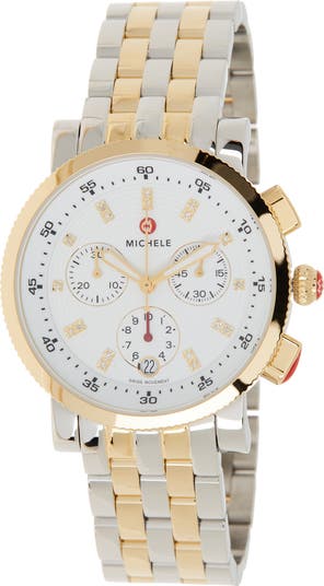 Women's Diamond Accent Two-Tone Sport Sail Watch, 38mm - 0.06ctw