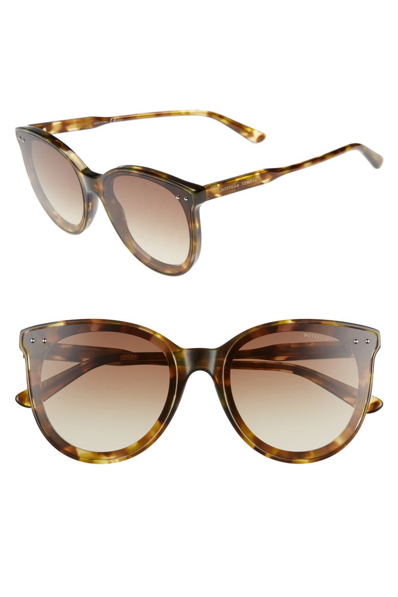 61mm Cat Eye Sunglasses, Main, color, GREEN HAVANA