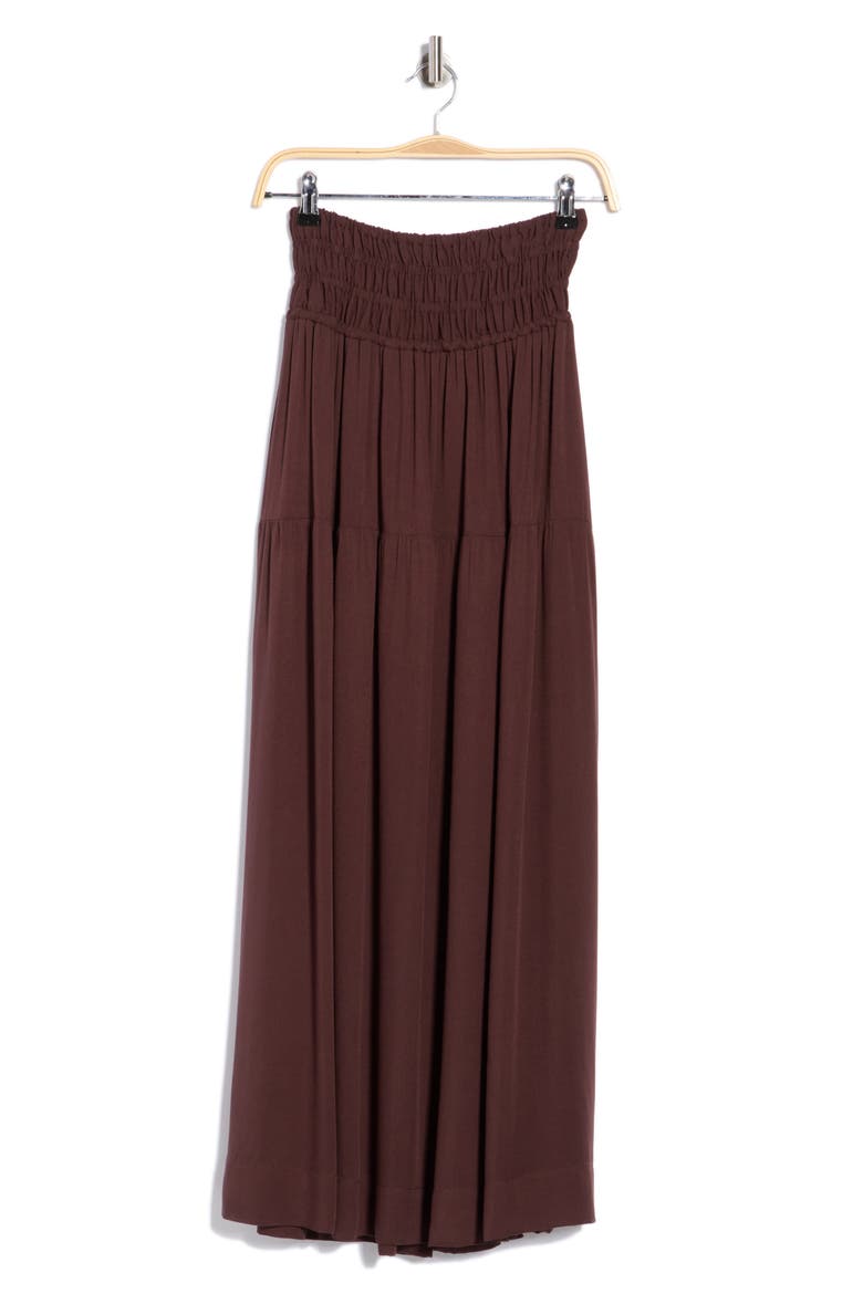 Smocked Waist Maxi Cover-Up Skirt, Alternate, color, CHOCOLATE