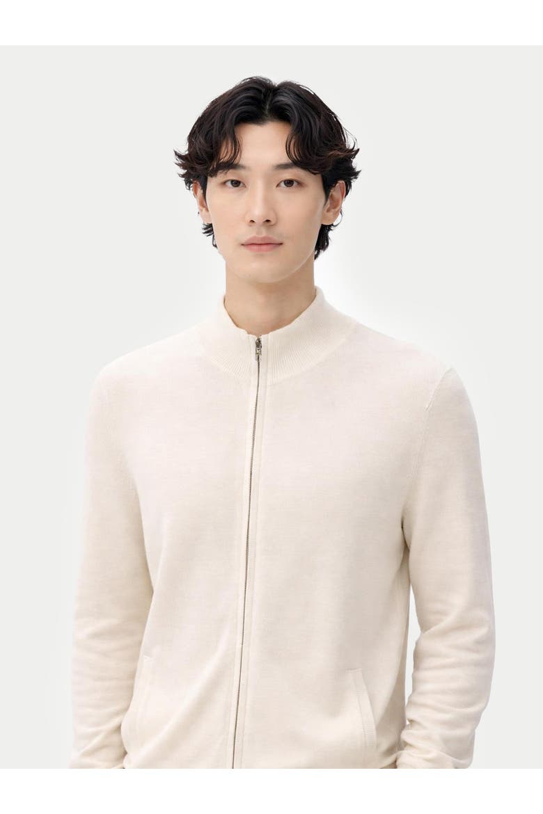 Essential Full-Zip Cashmere Cardigan, Alternate, color, off white
