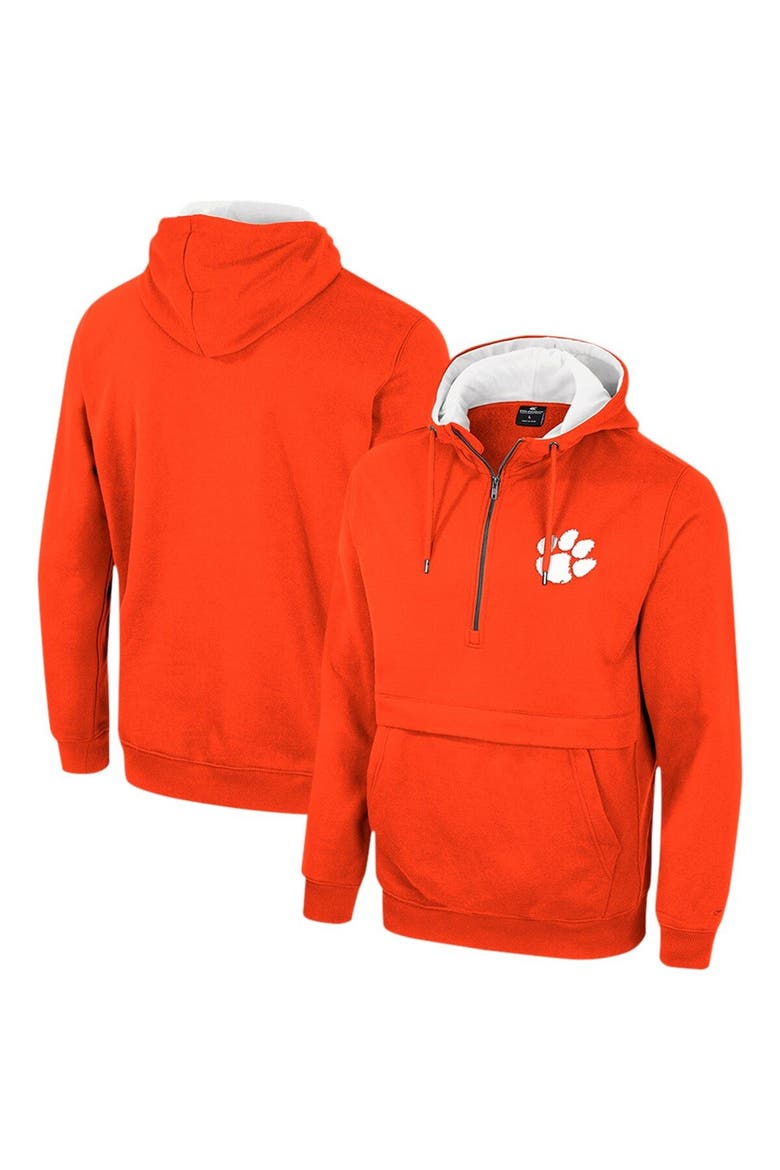 Men's Colosseum Orange Clemson Tigers Half-Zip Hoodie, Main, color, Orange