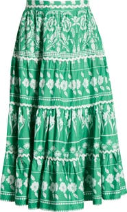 SUGARLIPS Wave Trimmed Print Maxi Skirt