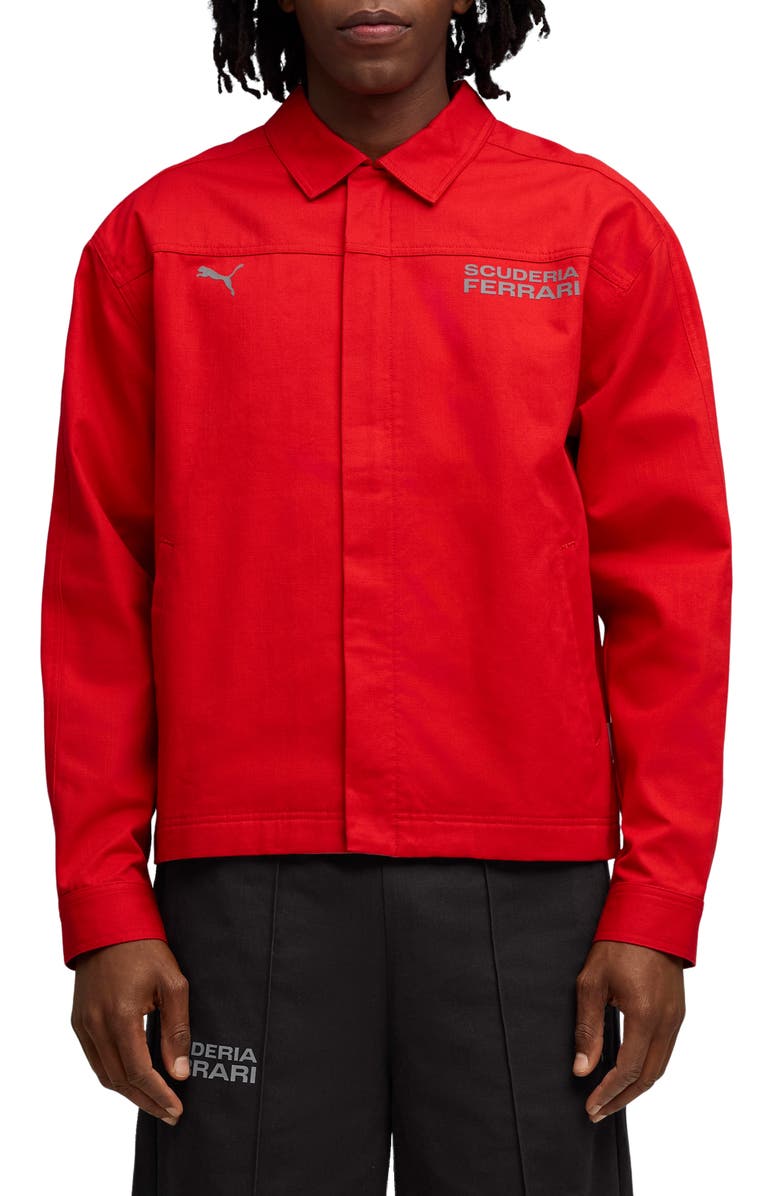 PUMA Ferrari Lifestyle Jacket, Main, color, Rosso Corsa