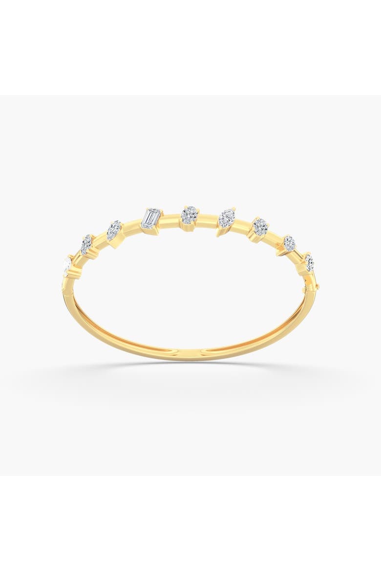 Spaced Multi-Shape Lab Diamond Bangle in 14K Gold, Alternate, color, White Gold