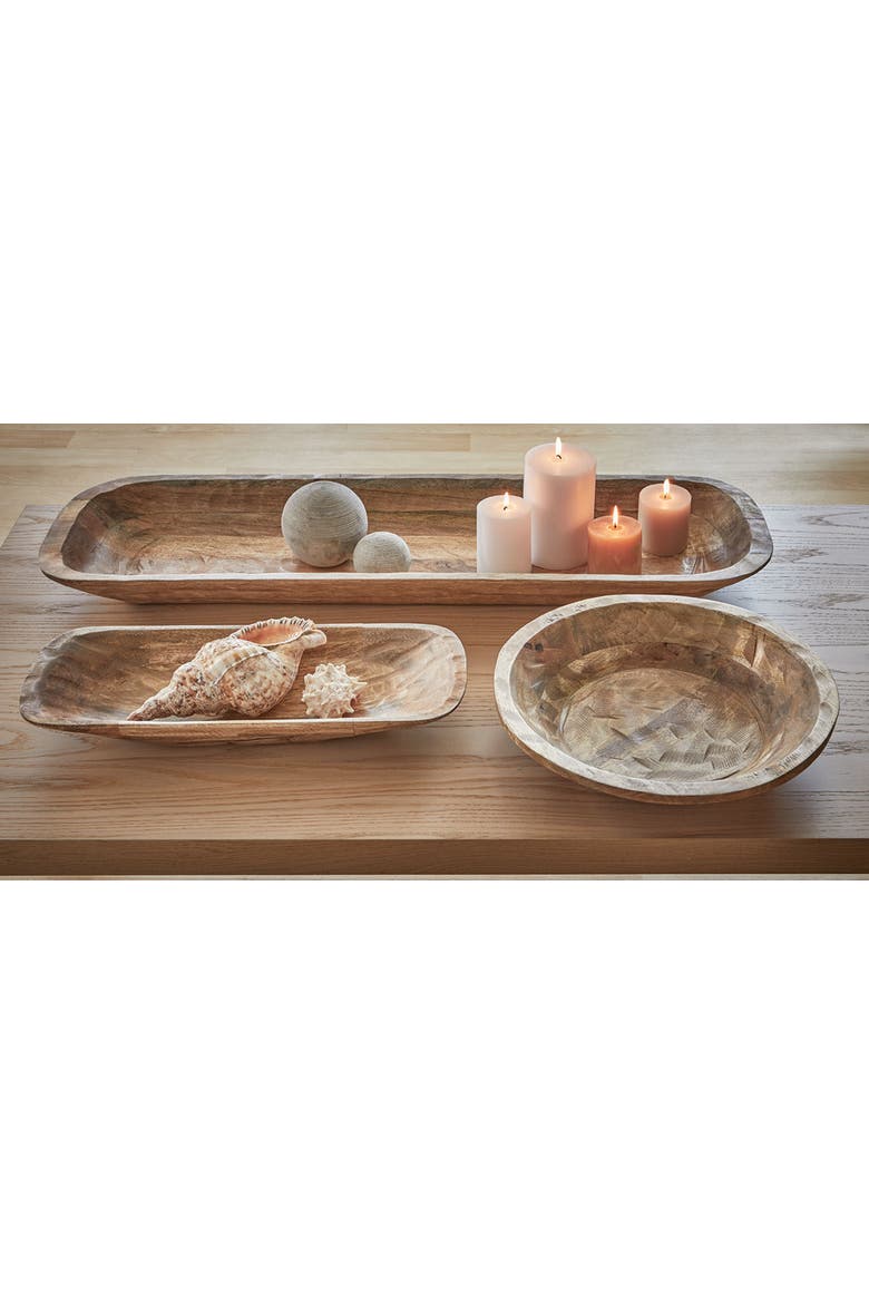 Watermill Natural Wood Dough Bowl - Decorative Kitchen Bowl, Alternate, color, Beige