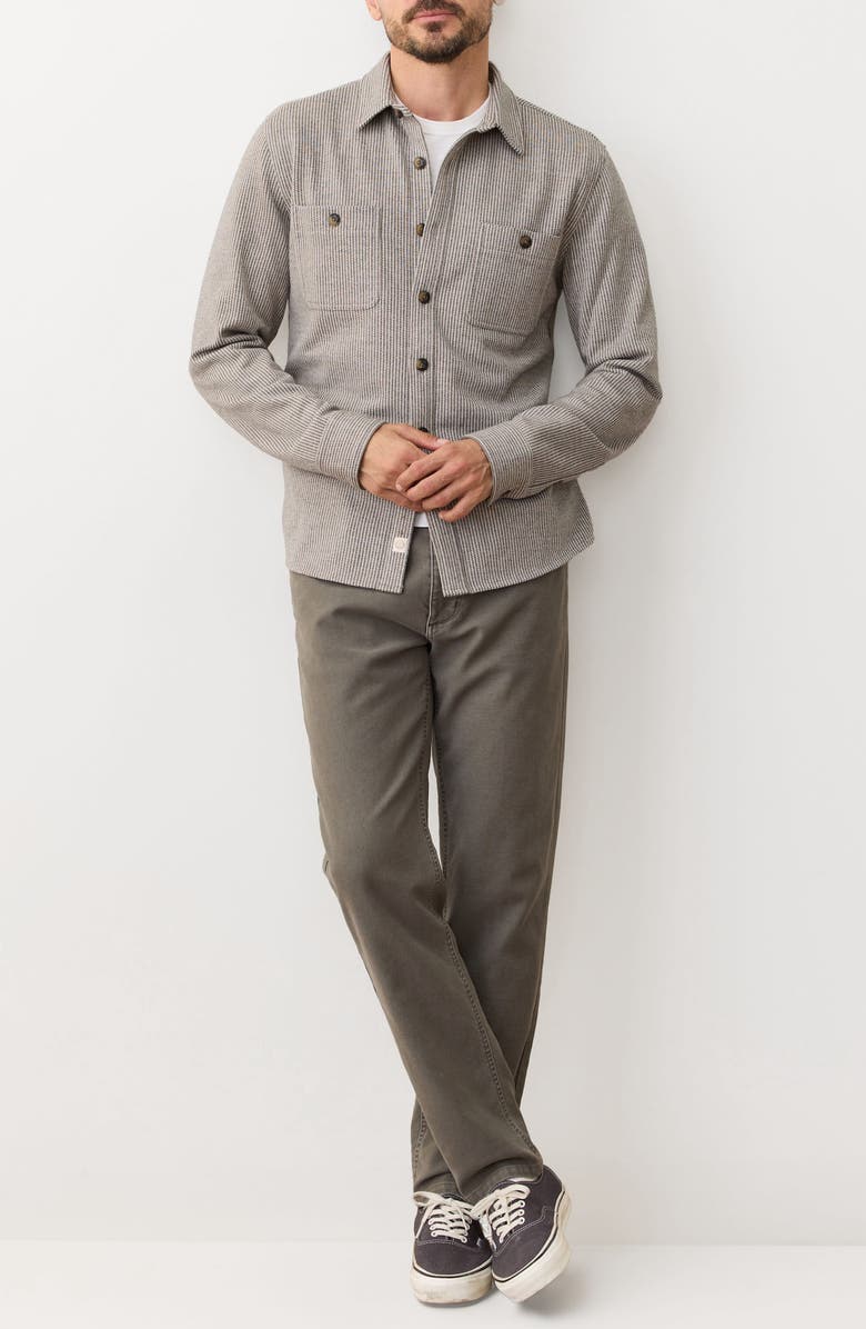 Marine Layer Pacifica Stripe Stretch Overshirt, Alternate, color, Grey Railroad Stripe