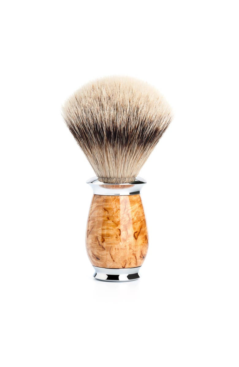 MÜHLE Purist Karelian Masur Birch Silvertip Badger Shaving Brush, Main, color, Masur Birch