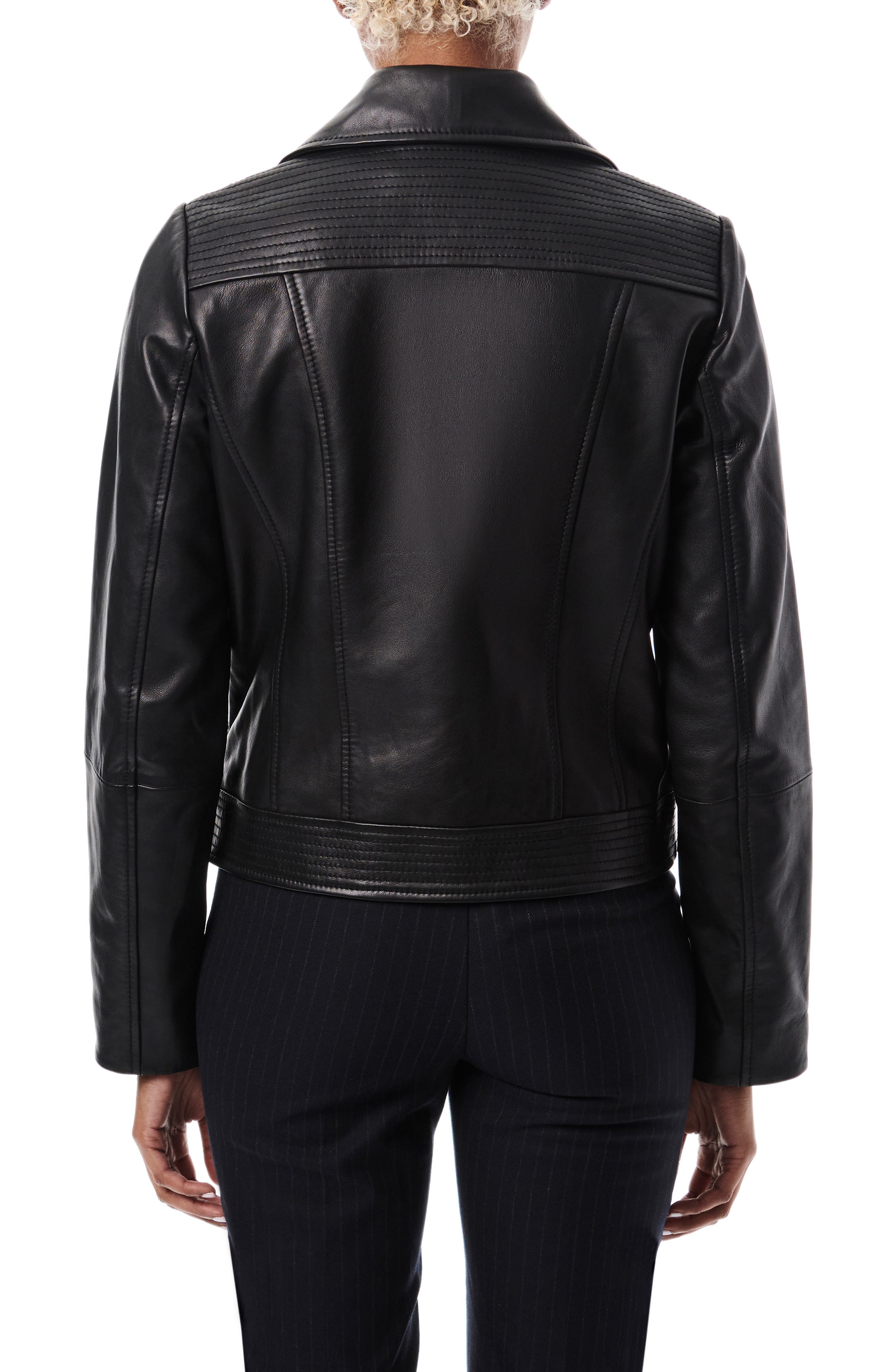 Crop Leather Moto Jacket - image 2