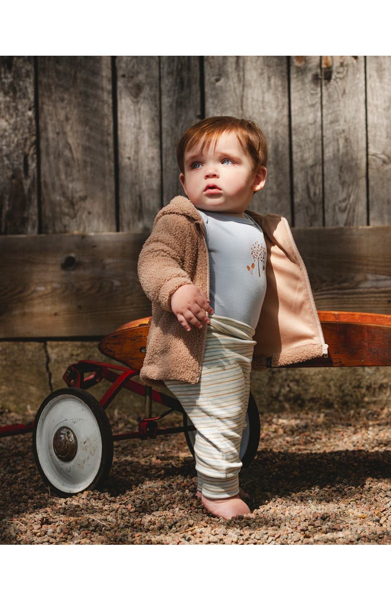 Deux par Deux Organic Cotton Evolutive Pants Striped Heather, Alternate, color, Heather Beige Gray