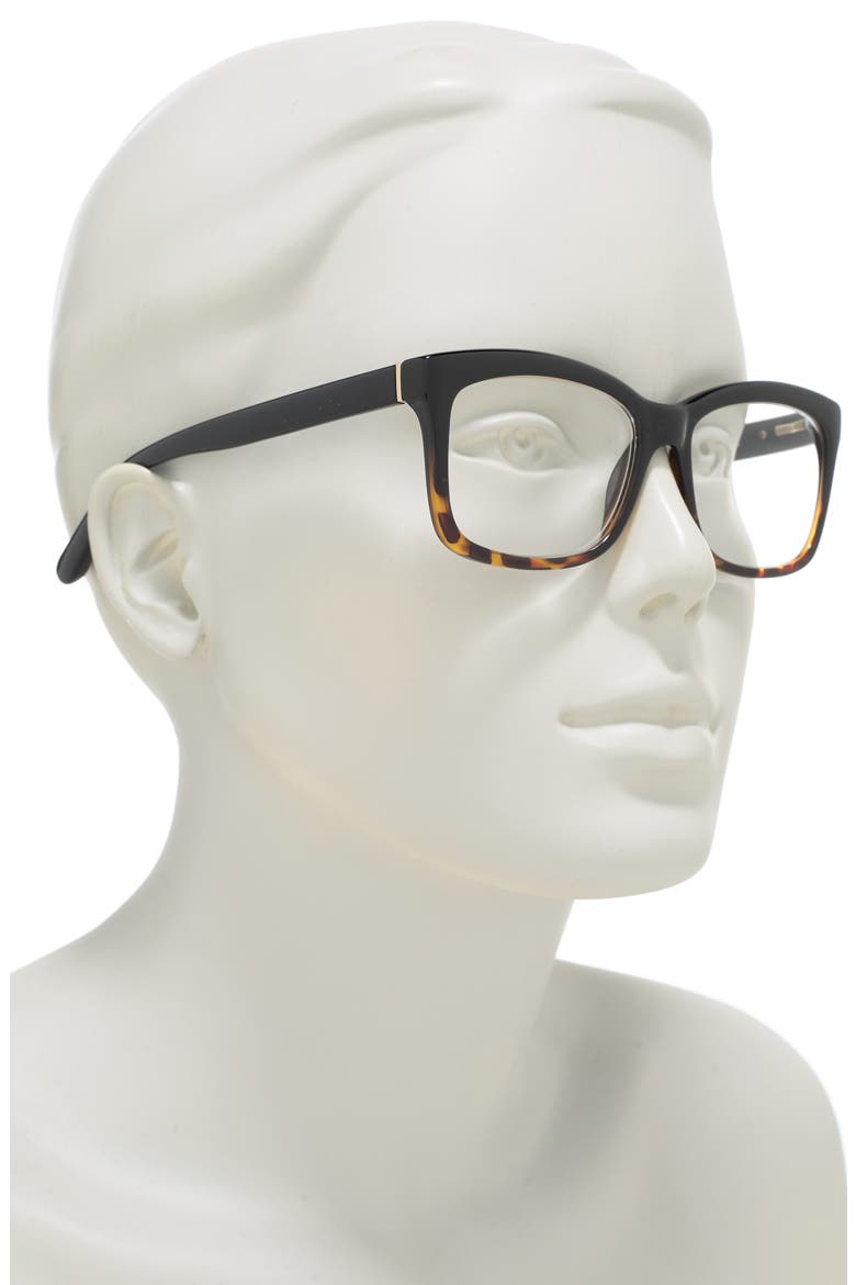 dollie 53mm rectangle reading glasses, Alternate, color, BLACK HAVANA1