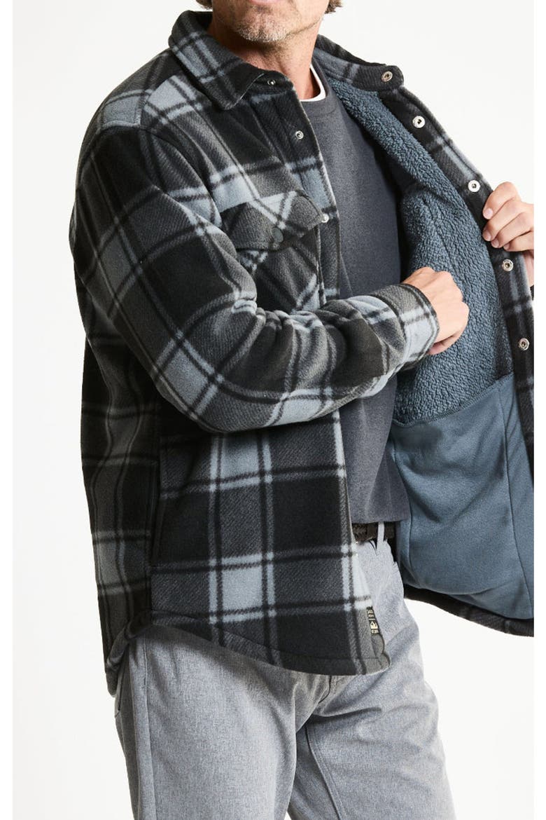 Bonded Plaid Overshirt, Alternate, color, BLACK PLAID