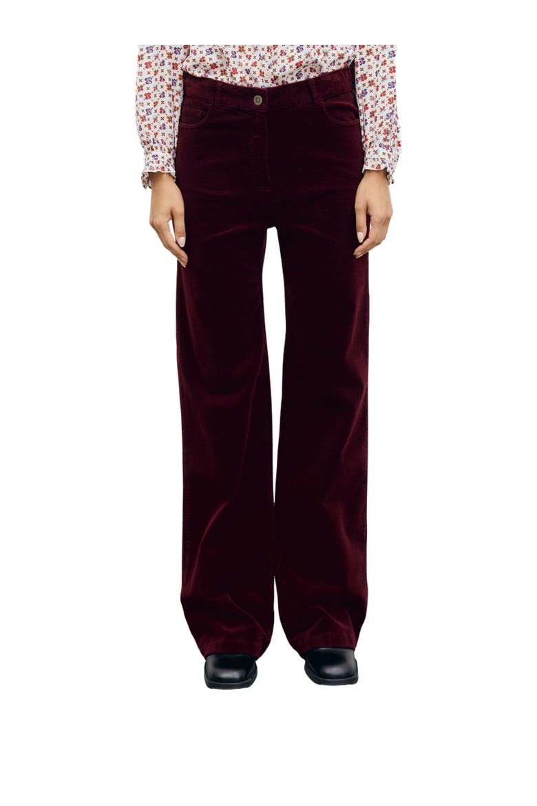 Mag Wide Leg Corduroy Trousers, Main, color, Bordeaux