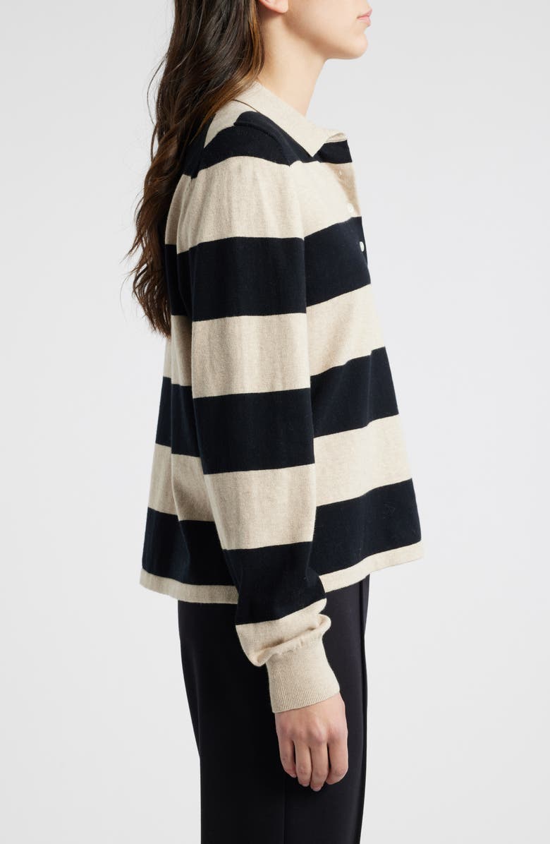 Wyeth Stripe Cotton & Cashmere Polo Sweater, Alternate, color, 