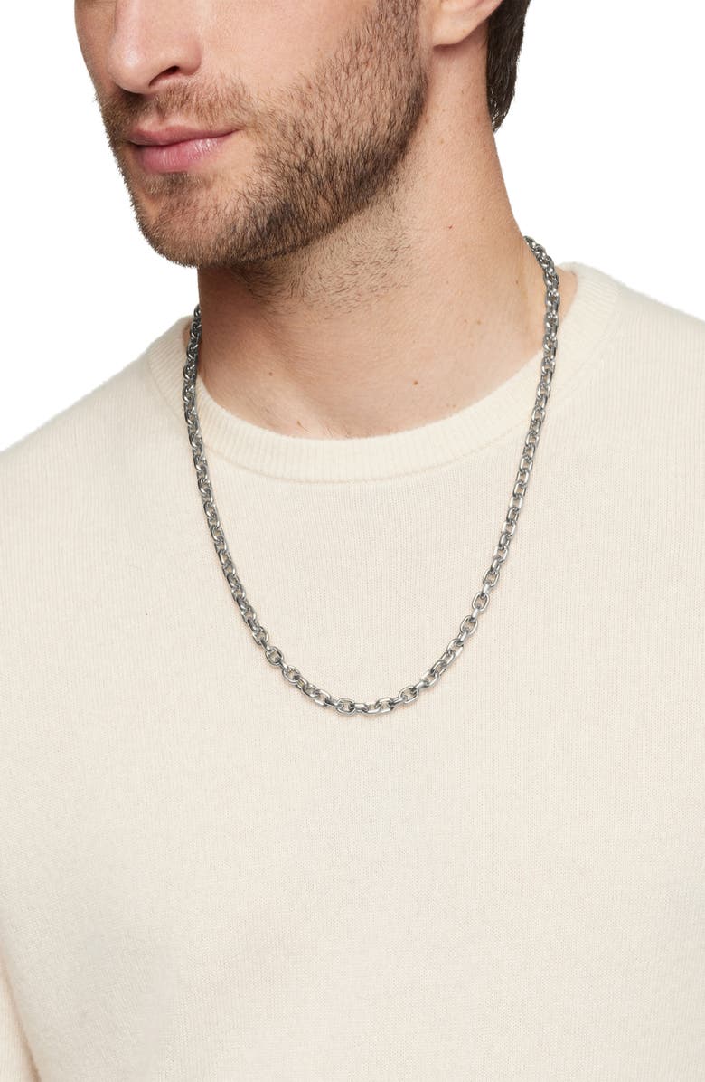 David Yurman Deco Chain Link Necklace, Alternate, color, Sterling Silver