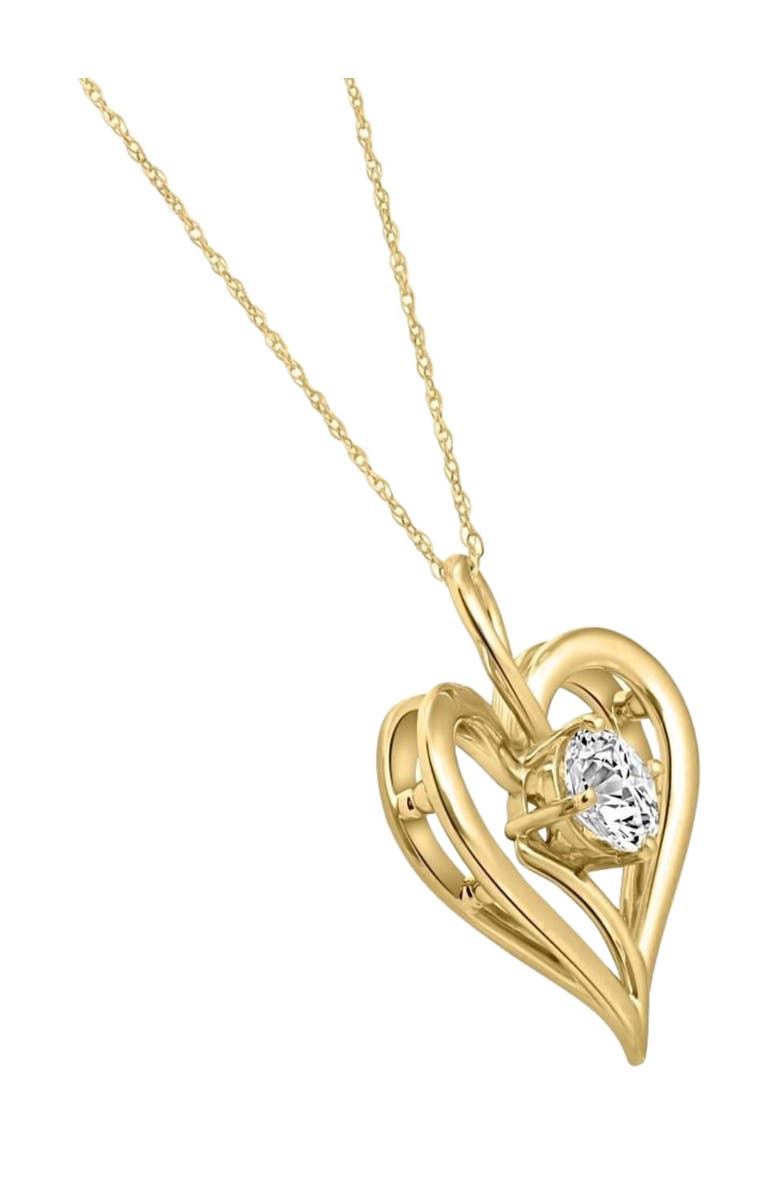 Bliss Diamond 3/4Ct Lab Grown Diamond Solitaire Heart Necklace in Gold Pendant, Alternate, color, 