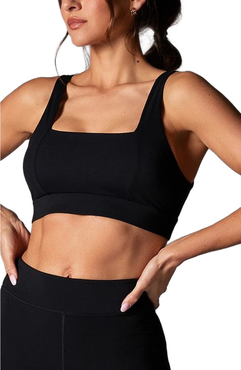 Tavi Square Neck Bra, Alternate, color, Ebony