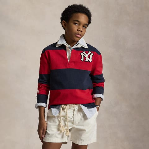 Youth Polo Ralph Lauren  Navy/Red Yankees  Rugby Knit Shirt