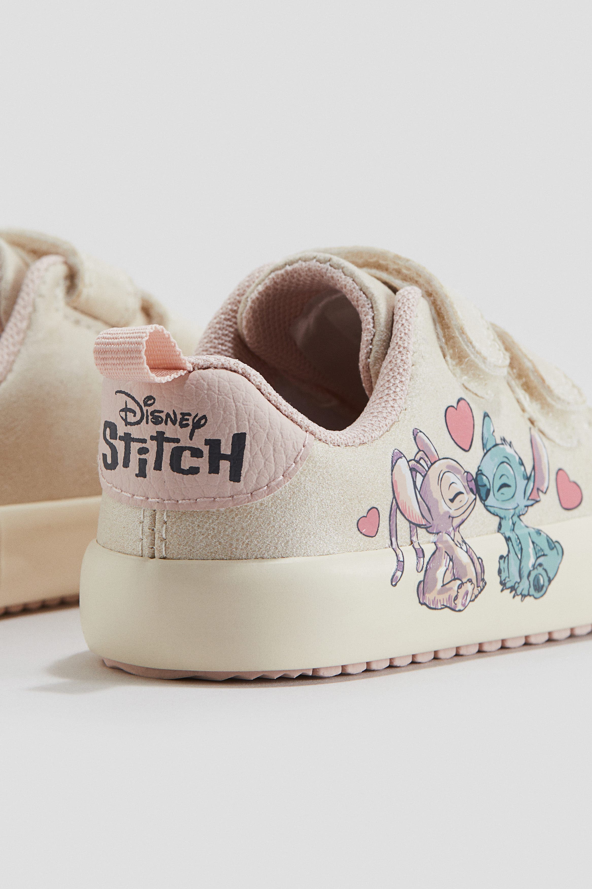 H&M Printed Trainers, Alternate, color, Light Beige/Lilo & Stitch