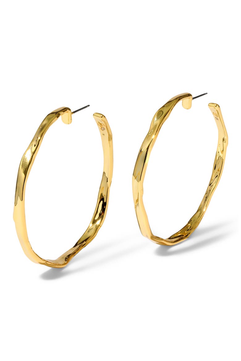 Brut Skinny Hoop Earrings, Alternate, color, GOLD