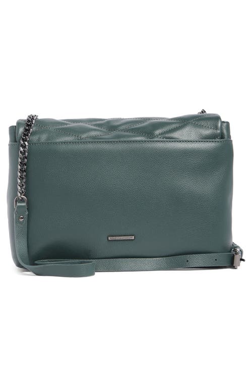 Shop Rebecca Minkoff Edie Diamond Quilt Leather Shoulder Bag In Deep Jade