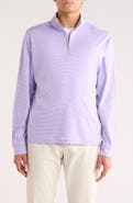 David Donahue Stripe Quarter Zip Pullover Sweater
