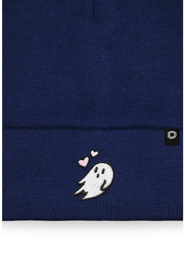 Heartly Ghost Beanie, Alternate, color, Navy Blue