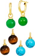 SAVVY CIE JEWELS Interchangeable Stone Hoop Earrings