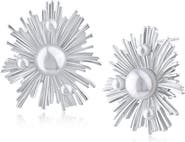 JARDIN Modern Sunshine Faux Pearl Stud Earrings