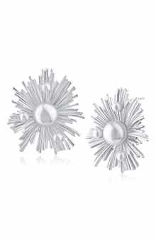 JARDIN Modern Sunshine Faux Pearl Stud Earrings