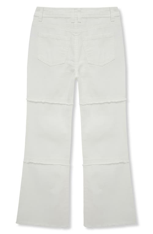 Truce Kids' Seamed Fringe Flare Jeans In White