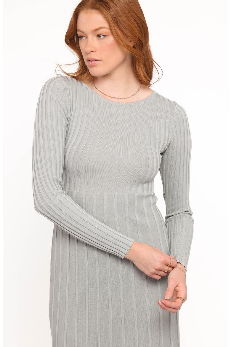 Alison Long Sleeve Rib Maxi Dress, Alternate, color, GREY
