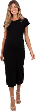 PinkBlush Basic Crewneck Midi Dress