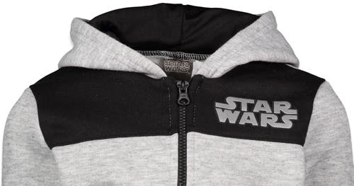 Star Wars The Mandalorian Baby Yoda Half Zip Hoodie In Multi