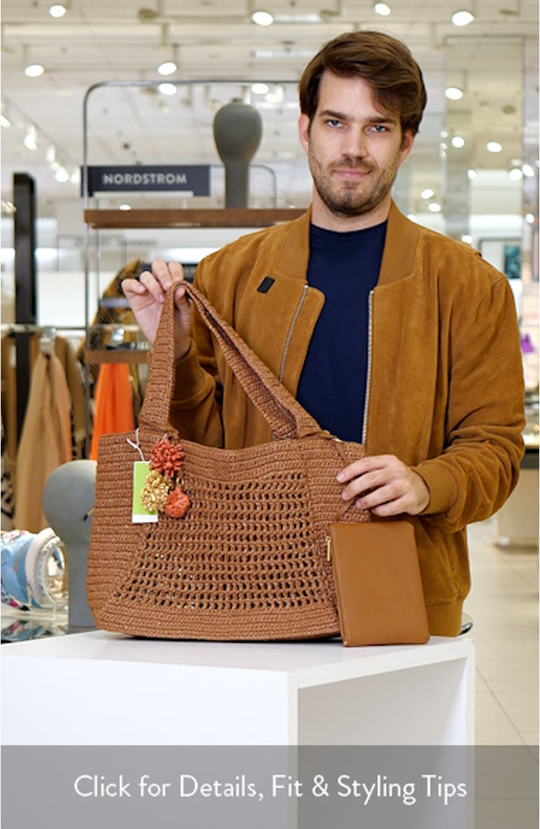 Marcie Open Weave Raffia Tote, sales video thumbnail